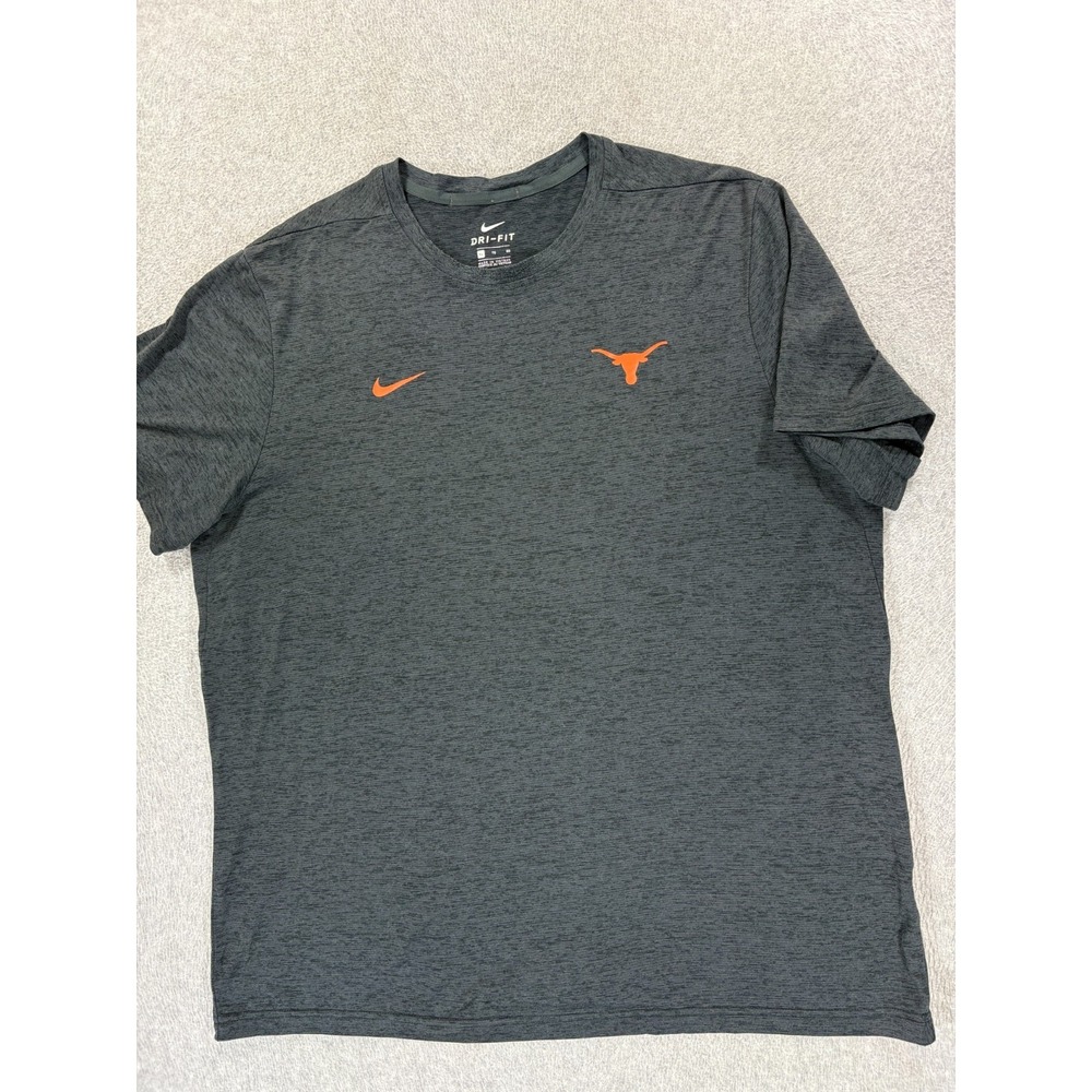 Texas Longhorns Nike Dri Fit Screened Logo Campus S/S Shirt (Men's XL) Gray